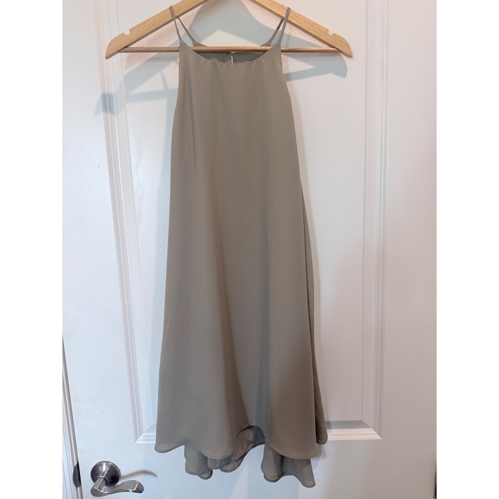 Pink Rose Olive Taupe Halter Neck Tiered Shift Dress Size Medium PS0W50296